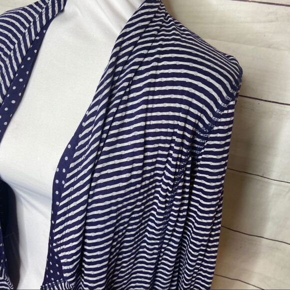 Market & Spruce Stitch Fix blue white open cardi - Picture 2 of 10